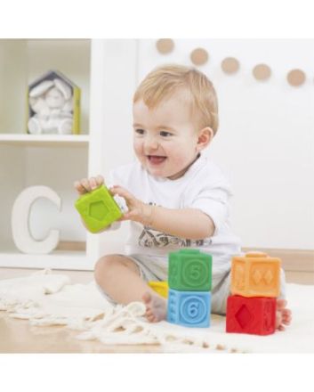 Меки гумени бебешки кубчета 3м+ 6бр