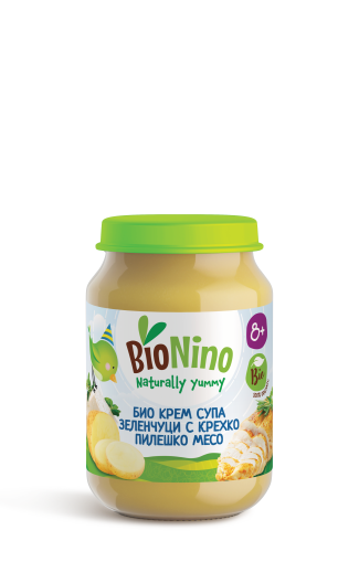Bionino Зеленчукова супа със сирене и пилешко 8+