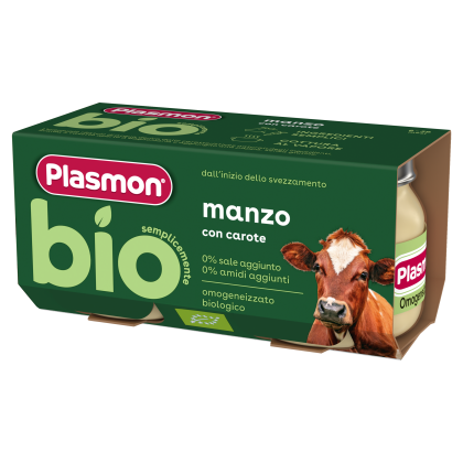Plasmon Bio Пюре говеждо и моркови 6М+ 