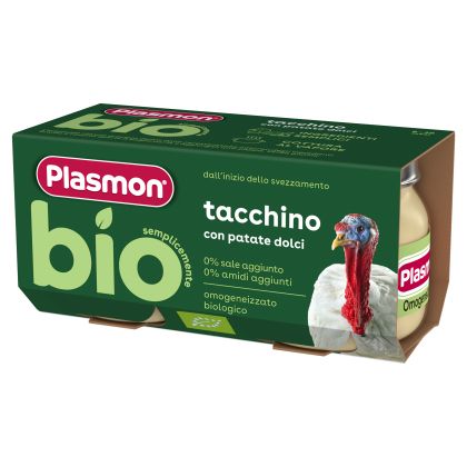 Plasmon Bio Пюре пуешко и сладки картофи 6М+