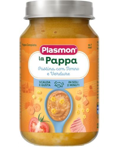 Plasmon Пюре от зеленчуци, бебешка паста и риба тон за деца 7М+