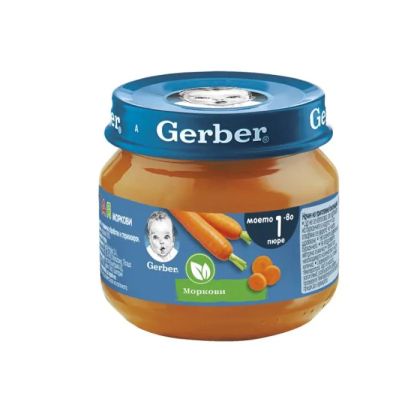 GERBER® Храна за бебета Моркови пюре Моето първо пюре 6м+