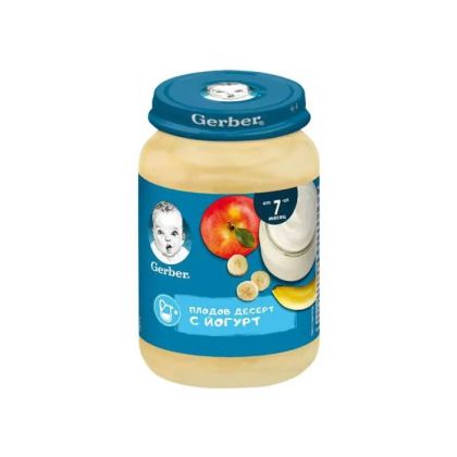 GERBER® Храна за бебета Плодов десерт с йогурт пюре 7м+