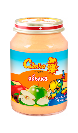 Слънчо  Ябълка Пюре 4м+