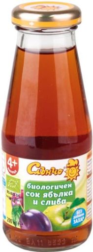 Слънчо Био сок Ябълки и Сливи 4м+