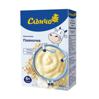 Слънчо Млечна Пшенична каша 4м+