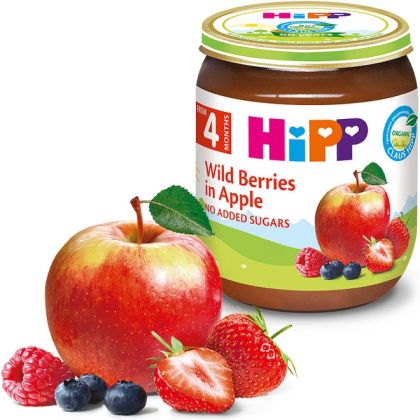 Hipp Горски плодове и Ябълки  Био пюре 4м+