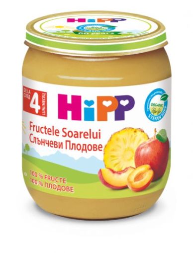 Hipp  Слънчеви Плодове Био пюре 4м+ 