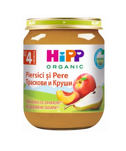 Hipp Праскови и Круши Био пюре 4м+
