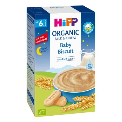 Hipp инстантна Млечна Био каша ''Лека нощ'' бисквити 6м+