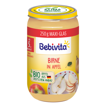 Bebivita Круши и Ябълка Био пюре 5м+