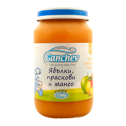Ganchev Ябълки ,Праскови  и Манго пюре 4м+