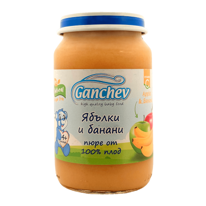 Ganchev Ябълки и Банани пюре 4м+