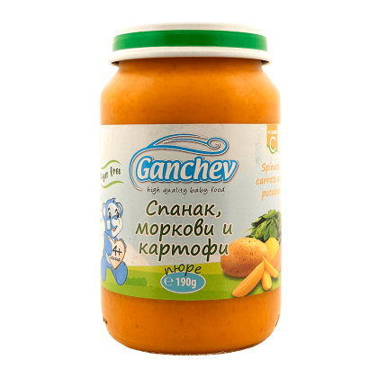 Ganchev Спанак , Картофи и Моркови пюре 4м+
