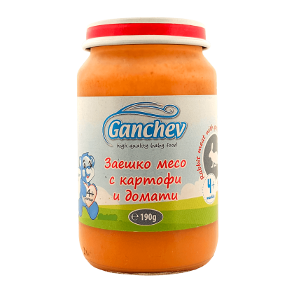 Ganchev Заешко месо с Картофи и Домати пюре 4м+