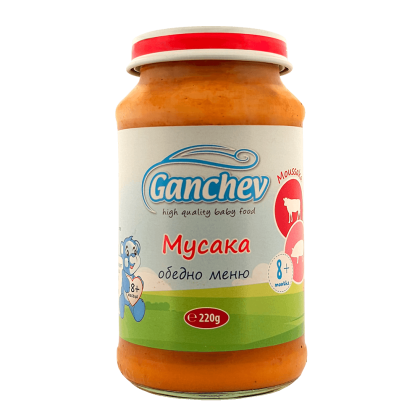 Ganchev Обедно меню Мусака пюре 8м+
