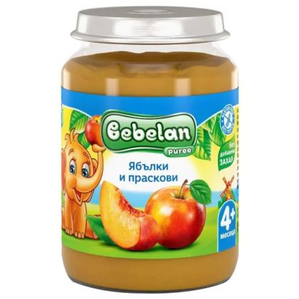 Bebelan Ябълки и Прасковии пюре 4м+