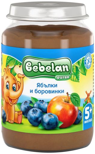 Bebelan Ябълки и Боровинки пюре 5м+