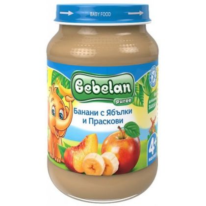 Bebelan Банани с Ябълки и Праскови пюре 4м+