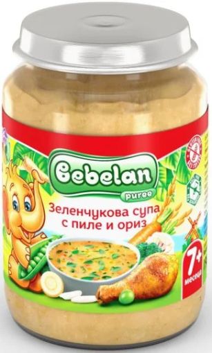 Bebelan Зеленчукова супа с Пиле и Ориз пюре 7м+