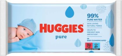 HUGGIES PURE Бебешки мокри кърпички 56 бр.