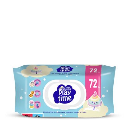 Play Time мокри кърпички сини 72 бр