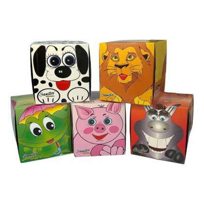 Sanitex кърпи за лице Животни 100бр