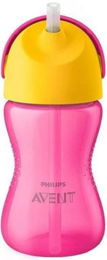Philips Avent Чаша със сламка розова 12м+ 300 мл