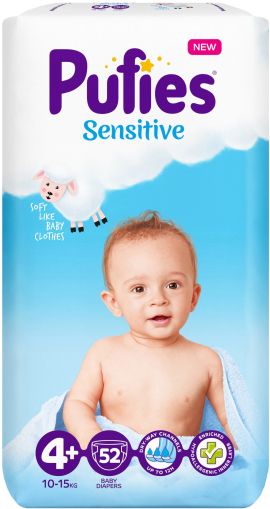Pufies 4+ Sensitive пелени Maxi 52 бр