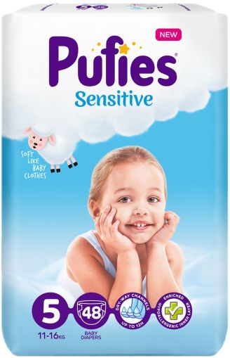 Pufies 5 пелени Sensitive Junior 48 бр