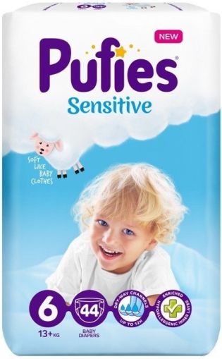 Pufies 6 пелени Sensitive Extra Large 44 бр