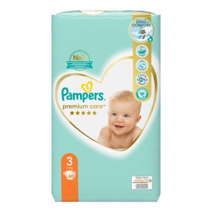 Pampers Premium Care 3 размер пелени 60 бр