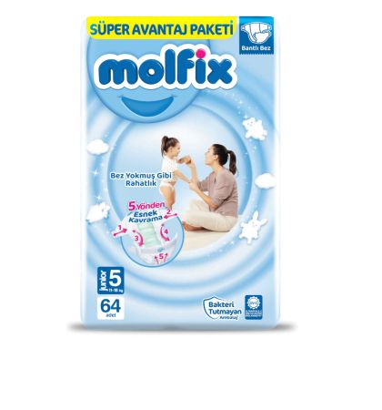 Molfix пелени размер 5 голям пакет 64 бр