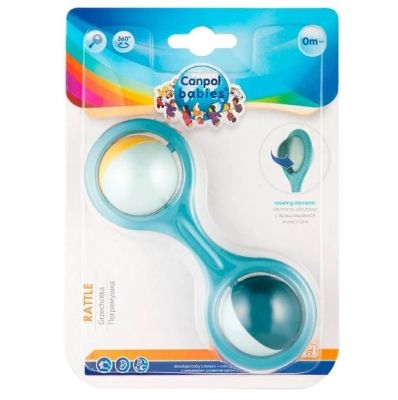 Canpol дрънкалка с въртящи се топчета синя 0м+