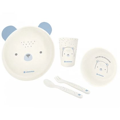 Кikkaboo Bear with me пластмасов сет за хранене мече син цвят