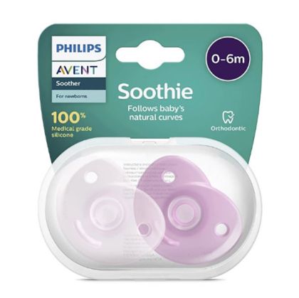 Avent Soothie розова залъгалка 0-6м 2 бр 