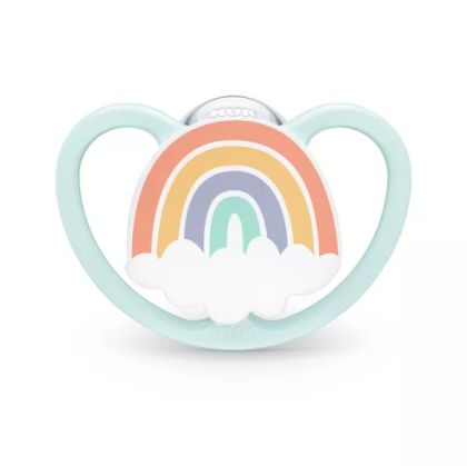 Nuk Space силиконова залъгалка Дъга 0-6м