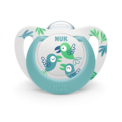 Nuk Star силиконова залъгалка Птици 18-36м