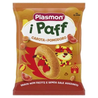 Plasmon Paff Снакс с домат и морков 12М+