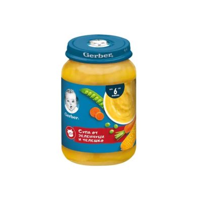 GERBER® Храна за бебета Супа от зеленчуци и телешко пюре 6м+