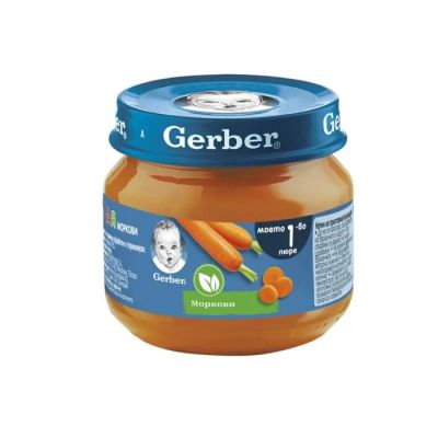 GERBER® Храна за бебета Моркови пюре Моето първо пюре 6м+