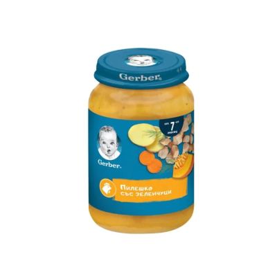GERBER® Храна за бебета Пилешко със зеленчуци пюре 7м+