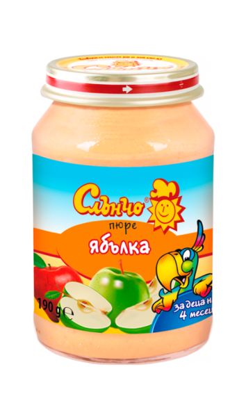 Слънчо  Ябълка Пюре 4м+