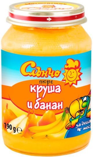 Слънчо Круша и Банан пюре 4м+