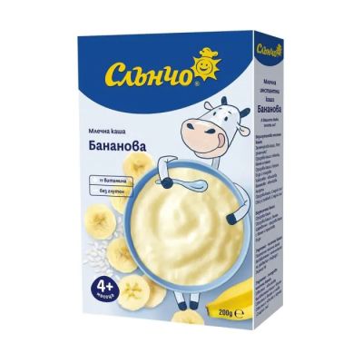 Слънчо Млечна Бананова каша 4м+