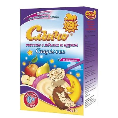 Слънчо „Сладък сън ”  Овесена с ябълка и круша каша 6м+