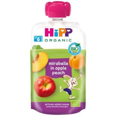 Hipp Organic закуска със слива, ябълка и праскова 6м+ 
