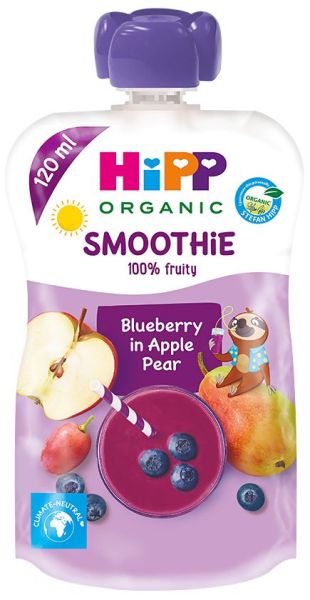 Hipp Smoothie Био Смути закуска Ябълка и Круша с Боровинки 12м+