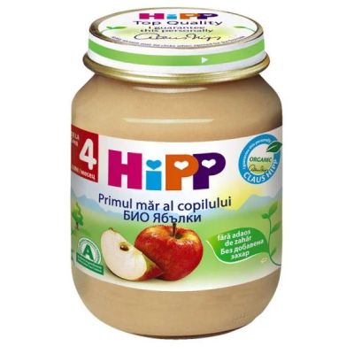 Hipp Ябълка Био пюре 4м+