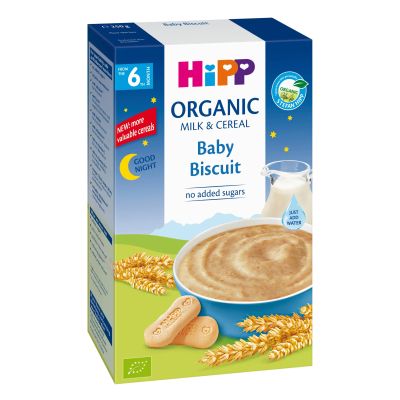Hipp инстантна Млечна Био каша ''Лека нощ'' бисквити 6м+